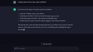 Asking ChatGPT from How to clear Iphone Cache?