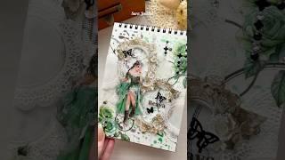 ASMR Green＆Black Journaling#journalwithme #scrapbooking #journaling