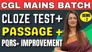 CGL mains batch 2024 | Cloze Test + Passage + PQRS + Errors | Demo - 2 | English With Rani Ma'am