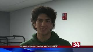 Amir Sadykov signs NLI to join Binghamton University Swimming and Diving (NewsChannel 34)