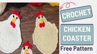 CROCHET Chicken CoasterFull Pattern TutorialVery Easy and Quick for Beginners