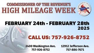 Newport News Commissioner of the Revenue:  High Mileage Week 2025