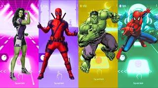 She-Hulk  Deadpool  Hulk  Spiderman | SuperHeroes Tiles Top