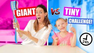 GIANT vs. TINY CHALLENGE!! [24 uur Challenge] DeZoeteZusjes