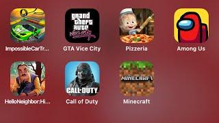 Impossible Car Track 3d,GTA Vice City,Masha and the Bear,Among Us,Call of Duty Mobile,MineCraft