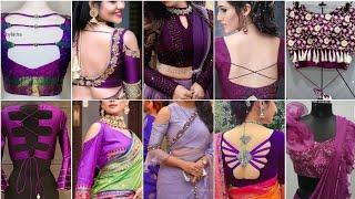 Festival special New model purple blouse design ideas/Easy to stitch Purple blouse designs