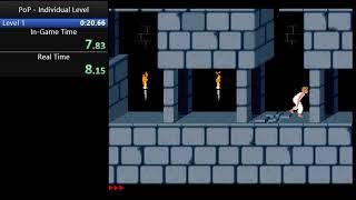 Prince of Persia (MS-DOS, 1989) level 1 any% speedrun (0:20.08)