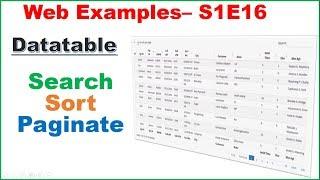 Web Examples S1E16 : Bootstrap DataTables - Search,Sort,Paginate