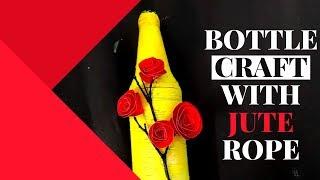Glass Bottle Art | Jute rope Ideas | DIY Home Decor Ideas | Decorated Wine Bottle | Bottle art ideas