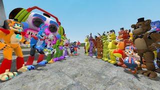 ALL GLAMROCK ANIMATRONICS VS ALL ROCKSTAR, TOY, WITHERED, AND OTHER ANIMATRONICS! Garry's Mod FNAF