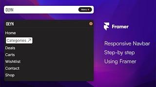 How to Create a Modern Responsive Navbar/Menu Using Framer | Step-by-Step Tutorial