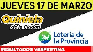 Resultados Quinielas Vespertinas de la Ciudad y Buenos Aires, Jueves 17 de Marzo