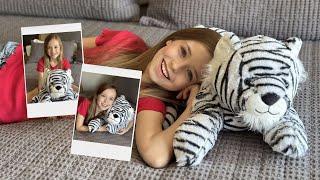 Cuddling with the MorisMos White Tiger Plush Toy  Soft, Lifelike & Perfect for All Ages!