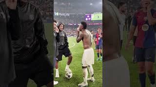 Vinicius and Kounde all smiles after ElClasico #Vinicius #Kounde #ElClasico