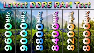 9600MHz vs 9000MHz vs 8800MHz vs 8400MHz vs 8200MHz vs 8000MHz DDR5 | PC Gaming Benchmark Tested