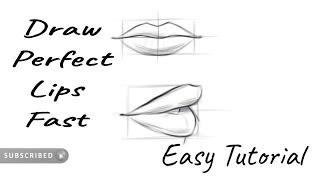 How to Draw Perfect Lips Fast With EASY BASICS |  Lip drawing tutorial easy with pencil | Art lesson