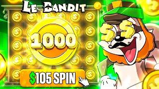 I SPIN INTO A $105 SUPER BONUS ON LE BANDIT!! ($10,000 SUPER BONUS)