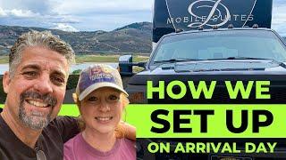 Setting Up Our Mammoth 5th Wheel on Arrival Day  #rvlife e #travel #camping #glamping #fulltimerv