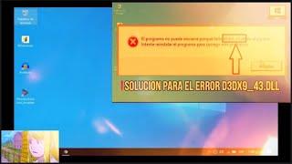  Solución al problema de d3dx9_43.dll El programa no puede iniciarse porque Windows 7 8 y 10 2024