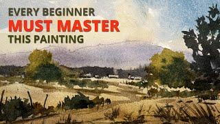 EVERY beginner should master this watercolour landscape - demo of foundational techniques