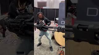 No gun to big for Black Rambo!!