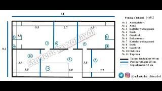 Uy qurish chizmasi №44 уй куриш чизмаси #UydaQoling