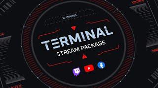 Terminal - Stream Overlay Graphics & Alerts for Twitch, Youtube, Facebook (Cyberpunk GUI theme)