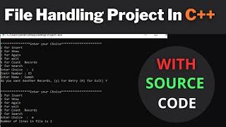 File Handling Project In C++ With Source Code | C++ | Sameh Ul Haq