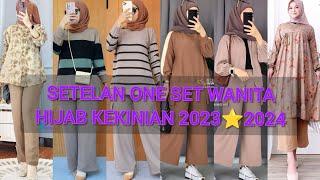 SETELAN ONE SET WANITA HIJAB KEKINIAN 2023⭐2024