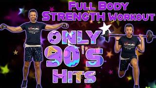 Full Body Barbell/Dumbbell Workout | Only 90's Music | Let's Move Strength #43