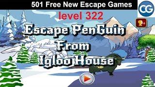 [Walkthrough] 501 Free New Escape Games level 322 - Escape penguin from igloo house - Complete Game