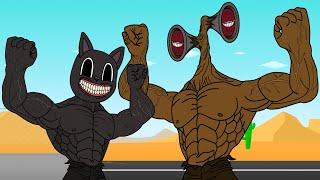 ALL SERIES MUSCLE MONSTERS! MUSCLE CARTOON CAT VS MUSCLE SIREN HEAD! (Horror Cartoon Animation)