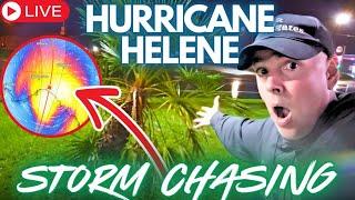 LIVE EYEWALL. Florida. HURRICANE HELENE.  Storm Chasing.