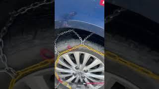 Snow Chain on Tyre VS without Snow chain on Black Ice #snow #blackice #snowchain #suv #4x4 #shorts