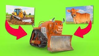 Invata vehiculele, buldozer, avion, camion de pompieri - Desen animat educational penntru copii