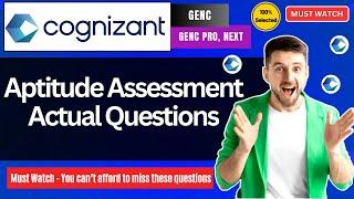 Cognizant Actual Aptitude Questions | Cognizant GenC Round 1 Aptitude Assessment 2025 | PYQ