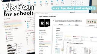 How to organize for school with Notion!  | Free template + widgets 