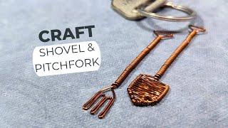 Easy and simple DIY wire shovel and pitchfork keychain| Craft idea tutorial | Handmade art creative