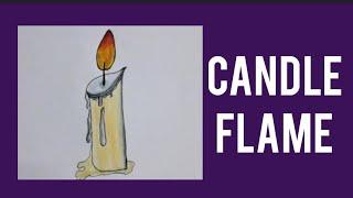 How to draw a candle flame easily# how to draw and label candle flame