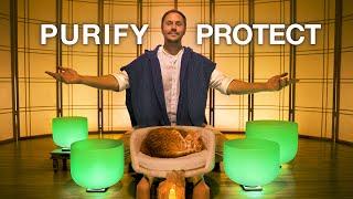 Home Purification and Protection Sound Bath | Crystal Singing Bowls for Peace and Tranquility