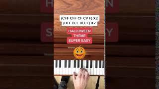 Halloween Theme (Easy Piano Tutorial with Letter Notes) #Shorts