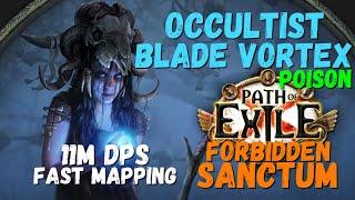 POE 3.20, 3.21 Occultist Blade Vortex Poison, Fast Mapping Build, 11M DPS