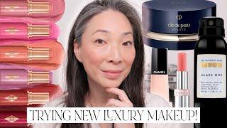 LUXURY MAKEUP HAUL - Try On With Me! Prada | Cle de Peau | Charlotte Tilbury | Pat McGrath