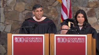 Rishi Sunak and Akshata Murty talk dharma at Stanford Business School to the Class of 2025
