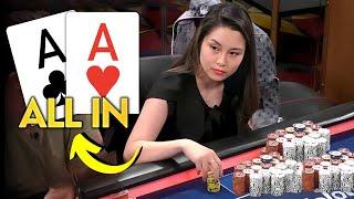 Poker Queen With POCKET ACES for $368,000 at Super High Stakes Cash Game