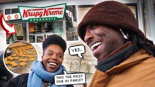 We went the 1st Krispy Kreme Doughnuts in Paris!