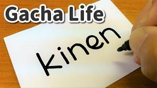 How to turn words KINEN（Gacha Life）into a cartoon - How to draw doodle art on paper