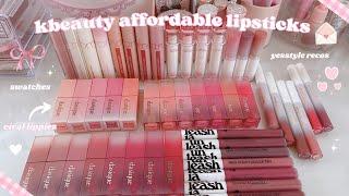 kbeauty affordable lipsticks || swatches, yesstyle recos, viral lippies 