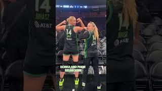 Paige Bueckers & Dorka Juhàsz reunite at Minessota Lynx vs. New York Liberty Game