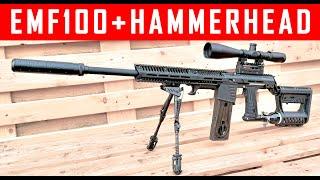 EMF100 Shooting With Hammerhead 20 Inches Rifled Barrel  - Sniper Style Paintball Gun #mcs